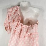 Lisa Marie Fernandez Target Large Dress One Shoulder Linen Polka Dot Pink‎ 1226 Pink Photo 7