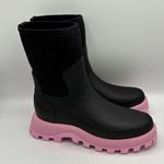 Hunter Women's Black Pink Fizz City Explorer Short Boots Size 6 Neoprene Photo 3