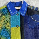 Marsh Landing  Jacket Womens Medium Floral Embroidered Applique Patch Button up Photo 1