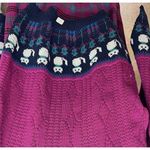 Vintage Cat Sweater Knit Sz L Pink Set Plaid Skirt Retro 70’s New Red Size L Photo 1