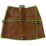 Olivaceous Faux Leather Mini Skirt – Camel Tan Utility Pockets, Size Small Photo 15