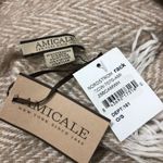 Amicale Cashmere / Wool Blend Herringbone Scarf Tan Photo 5