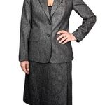Vintage Evan Picone Two Piece Wool Skirt Suit Gray Vintage Size 8 Modern Size 0 Photo 0