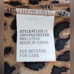 Roommates Shirt Womens 2X Plus Leopard Print Button Up Cotton Woven Long Sleeve Tan Photo 8