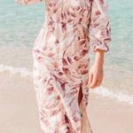 House of Harlow  1960 Linen Palm Print Midi Dress Size Small Photo 7