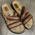 Birkenstock Betula Rhinestone Stud Brown Leather Strappy Sandals Euro 39 Size 8 Photo 4