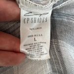 CP Shades  Shirt Womens Large Gray White Plaid‎ 100% Linen Boyfriend Button Up L Photo 8