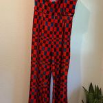 Hutch  Velvet Check Bright Colored Wide Leg Strapless Jumpsuit Size 16W Photo 2