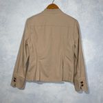 Dress Barn  Vintage Khaki Tan Lightweight Cotton Utility Jacket Shoulder Pads M Photo 6