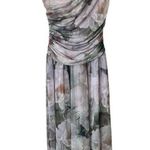 Abercrombie & Fitch Mesh High Neck Drop Waist Maxi Dress Green Floral Size XS Photo 1