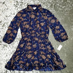 Morgan Taylor  Blue Floral Button Front Tiered Dress Photo 0