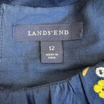 Lands End Dress Womens 12 Blue 100% Cotton Embroidered Floral Cottagecore Boho Photo 4