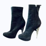Giuseppe Zanotti black with silver heels hidden platform bootie EUC Photo 0