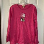 M&C Sportswear Pink Christmas Embroidered Long Sleeve top size 2X Photo 0