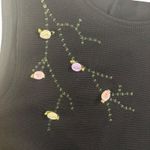 Ronni Nicole Maxi Dress Black Sleeveless Floral Applique Knit Size 8 Y2K Photo 9