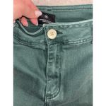 Miou Muse Pants Women's Medium Wide Leg Cropped Raw Hem Casual Trousers Green Photo 3