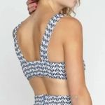 NEW Seea Free People Seea Georgia Surf Top in navy mini chevron Selene, L Blue Size L Photo 2