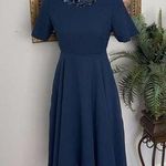 ASOS Dress Womens 2 Fit&Flare Open Zipper Back Short Sleeve Round Neck Sequin Photo 1