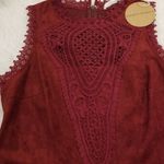 Honey Punch ๐๐ Faux Suede Lace Peplum Top Photo 1