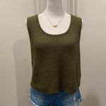 Nina Parker Knit Olive Green Scoop Neck Crop Tank Top Sweater - 1X (14) Photo 6
