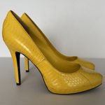 Ralph Lauren Lauren Heels Womens Kailee Platform Pumps Yellow Snake Print 8.5 B Photo 0