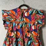 Palms Away Dress Womens S Multicolor Short Sleeve Cotton Mini Summer Vacation Orange Photo 4