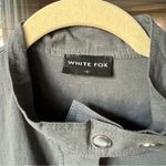 White Fox Boutique White Fox utility belted mini dress short sleeve denim high neck zip up pockets Photo 4