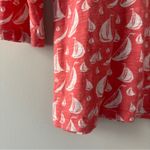 Vineyard Vines  Boat Pattern Scoop Neck 3/4 sleeve top slit hem spring summer S Photo 4