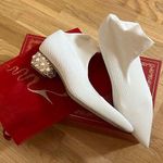 New rene caovilla white textile sock ankle boots with crystal embellished heels Size 6.5 Photo 0