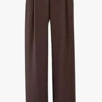NEW Brown Wide Leg Pants Career Straight Trousers Large Photo 0