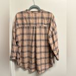 Lucky Brand  Dusty Rose and Gray Plaid Blouse Photo 3