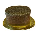 New Gold Glitter Top Hat NYE Party Costume Accessory Ringmaster Photo 0