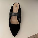 Clarks COLLECTION~NEW~ILLEANA COMFORT BLACK SUEDE HEELED MULE DRESS SHOES 9M Photo 1