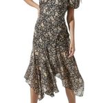 ASTR  the Label Women Black Ivory Santorini Floral One Shoulder Midi Dress Size M Photo 2