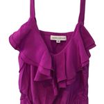 Amanda Uprichard Silk dress dress Fuschia Minidress M Ruffle neckline mini dress Photo 1