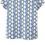 Tail Geo Print Golf Polo Shirt Blue White Tan Zip Neck Stretch M Preppy Sporty Size M Photo 6