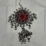 Red Chinese eye chandelier earrings Photo 2