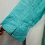 Chico's Aqua Breeze Beaded Linen Turquoise Open Jacket Cardigan Coastal Size 0 S Photo 7