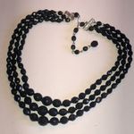 Western Germany Elegant Vintage Black Glass Beaded Necklace Photo 1
