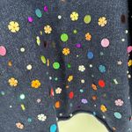 ZARA  Blue Embellished V-Neck Oversized Pullover Knit Sweater Women's Size Medium Photo 6