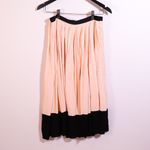 Kate Spade  Pink Black Two Tone Colorblock Accordion Pleated Crepe Midi Skirt 2 Photo 0
