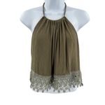 Tobi Lace Trim Halter Tank Top Olive Green Photo 68