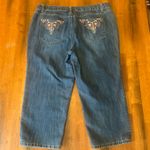 Cato  Denim Capris 14 Embroidered Pockets Stretch Photo 6