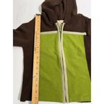 525 America Brown Lime Green Stripe Zip Hoodie Sweater Womens Size Small Photo 4