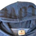 Sundry Women's Blue Spells Out Love Pullover Hoodie Size 2/Med Lightning Bolt Photo 4