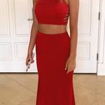 La Femme 2 Pc Red Prom Dress Photo 0