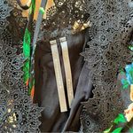 Anthropologie NWT  Black Red Floral Lacy V-Neck Mini Dress Size 2 Photo 3