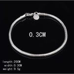 Boutique NEW Women'sā 3mm 925 Sterling Silver Snake Chain Bracelet, Size 8" Photo 4