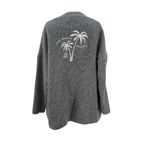 The Beach People The Twin Palms Cardigan Sweater Embroidered Knit Size XS / S Gray Photo 7