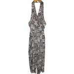 Anthropologie Women’s Giovanna Black and White Halter Jumpsuit small Photo 3